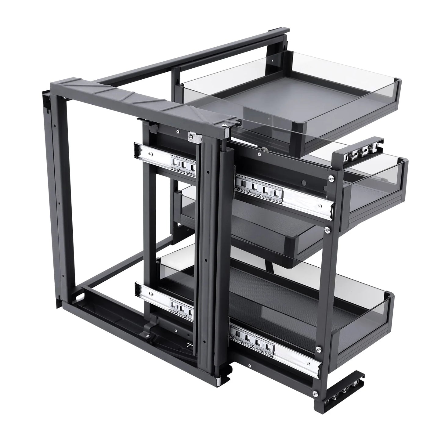 Two Tier Pull Out Cabinet Organizer With Adjustable Baskets