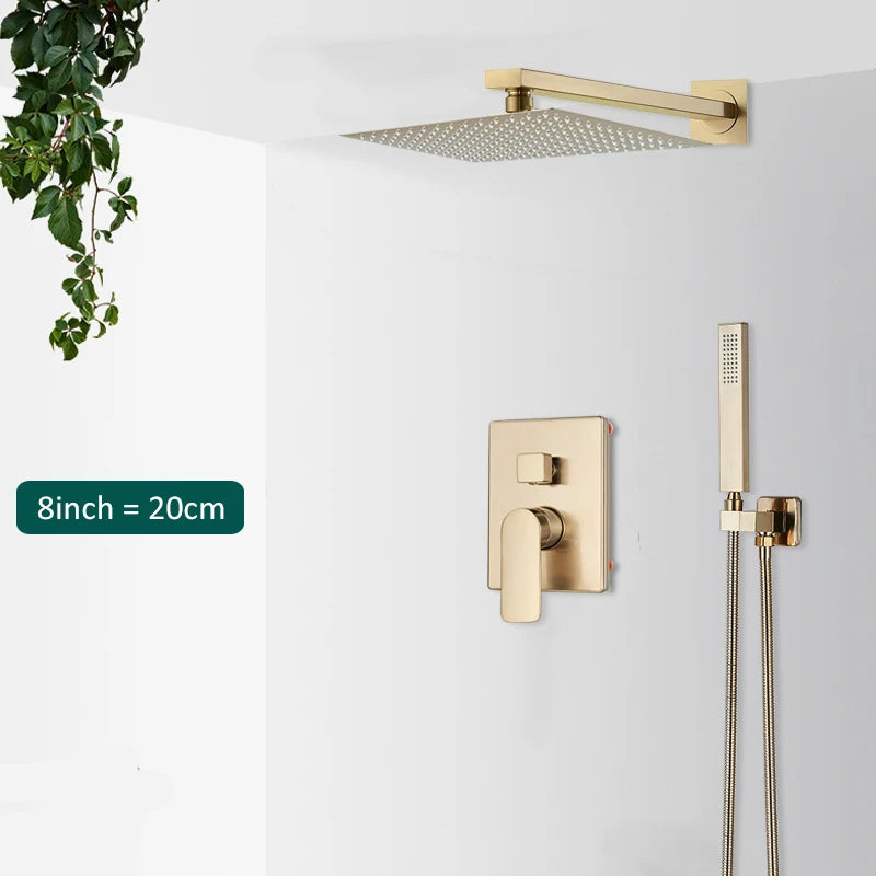 Quyanre Bathroom Wall Mounted Rainfall Shower System