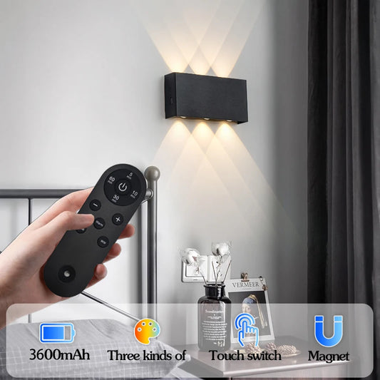 LED Modern Touch Wall Lamp Three Lighting Modes Magnetic Mount