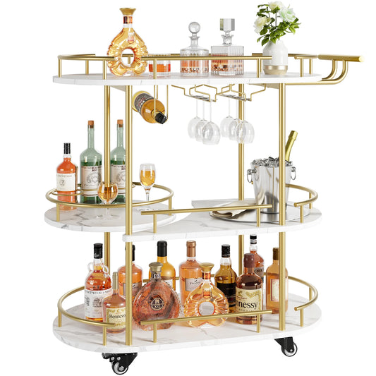 TWISTER.CK Gold Bar Carts 4 Tier Storage Shelves On Wheels