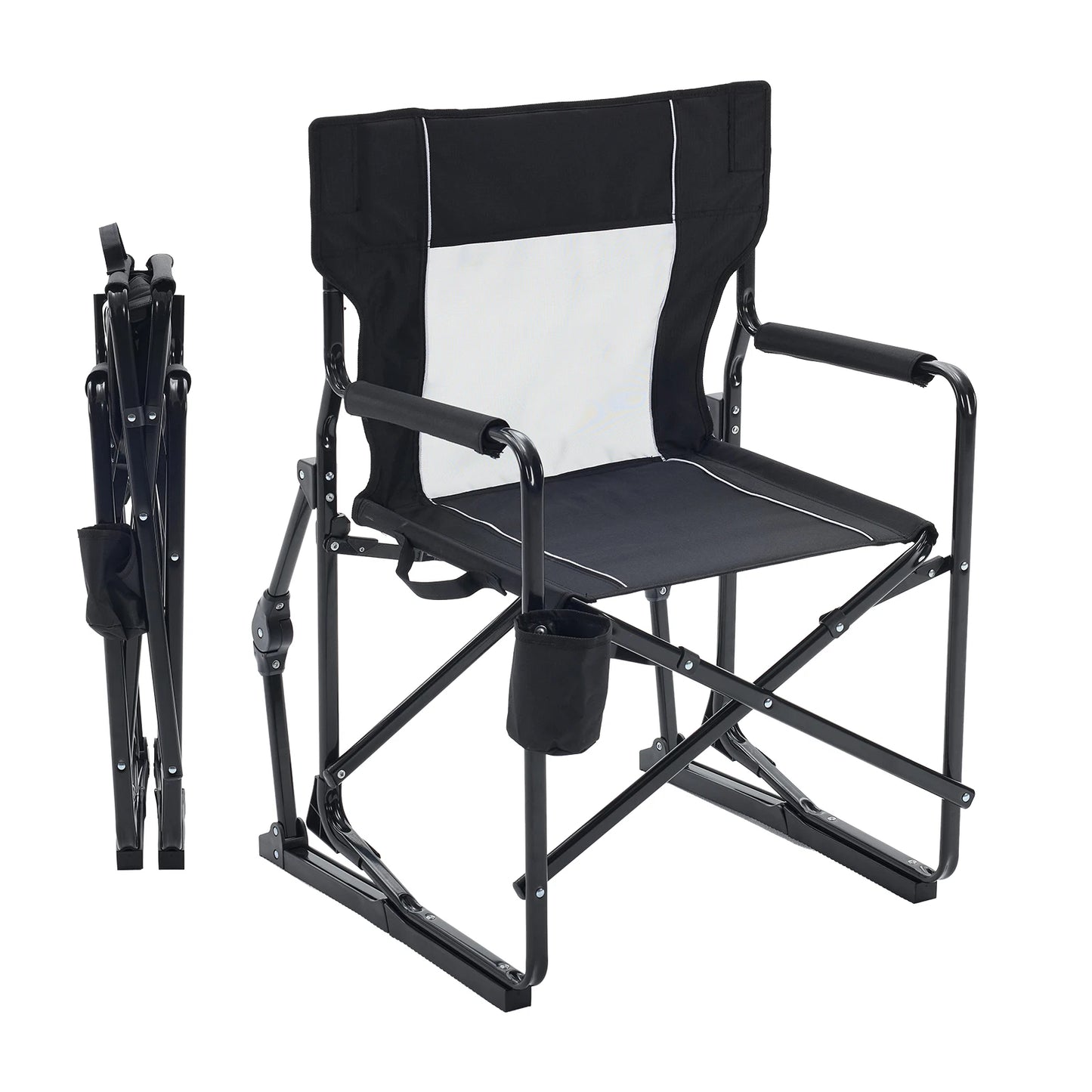 JHK Outdoor Folding Camping Chair With Mesh Back Waterproof Armrests
