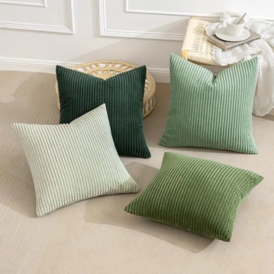 Modern Corduroy Farmhouse Throw Pillow Covers For Couch Decor