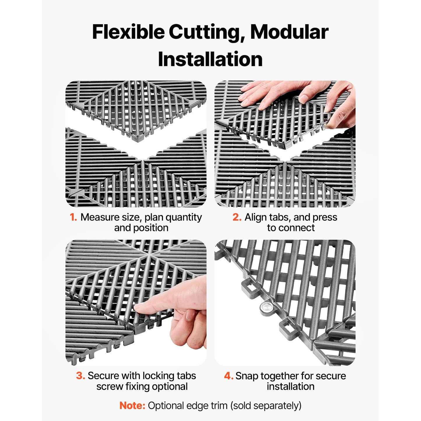 Interlocking Drainage Mats Non Slip Floor Tiles For Bathroom Kitchen