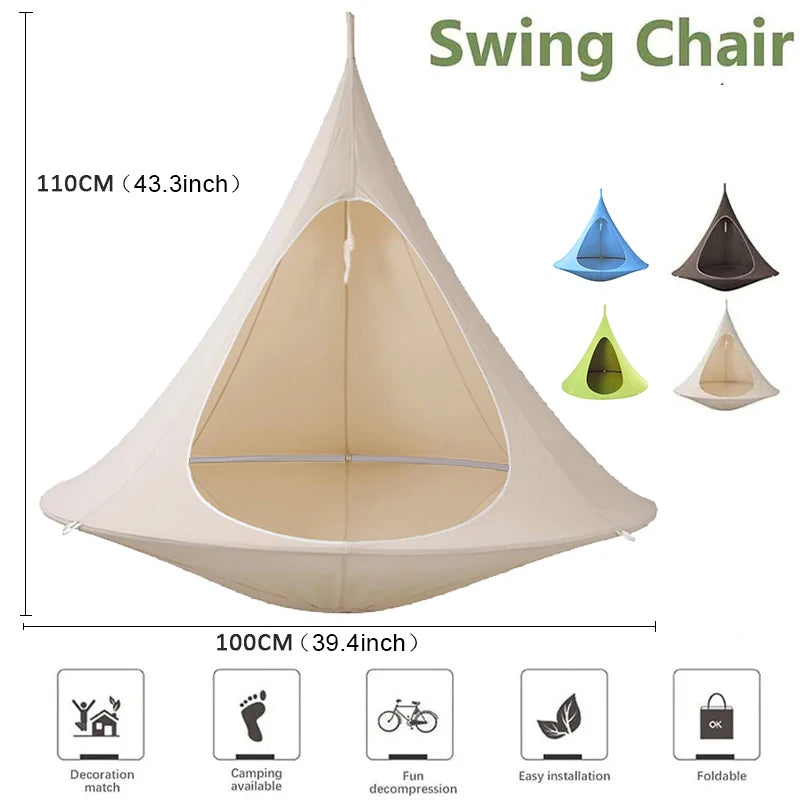 Outdoor Waterproof Hammock Hanging Chair For Indoor And Outdoor Use