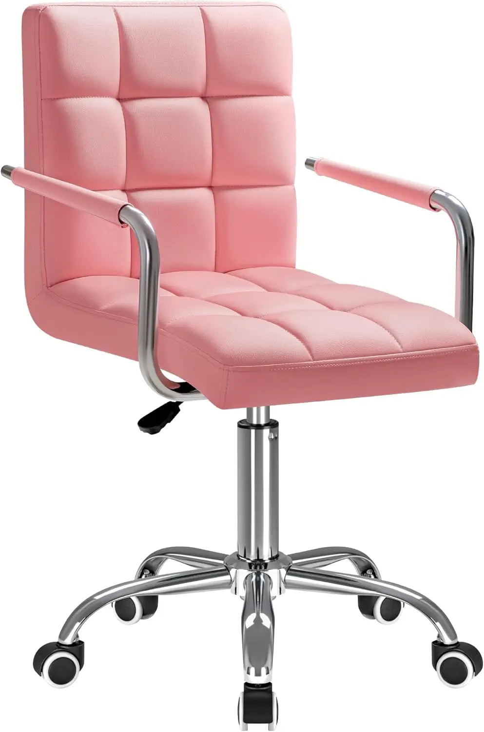 Furmax Mid Back Office Task Chair PU Leather Ribbed Ergonomic