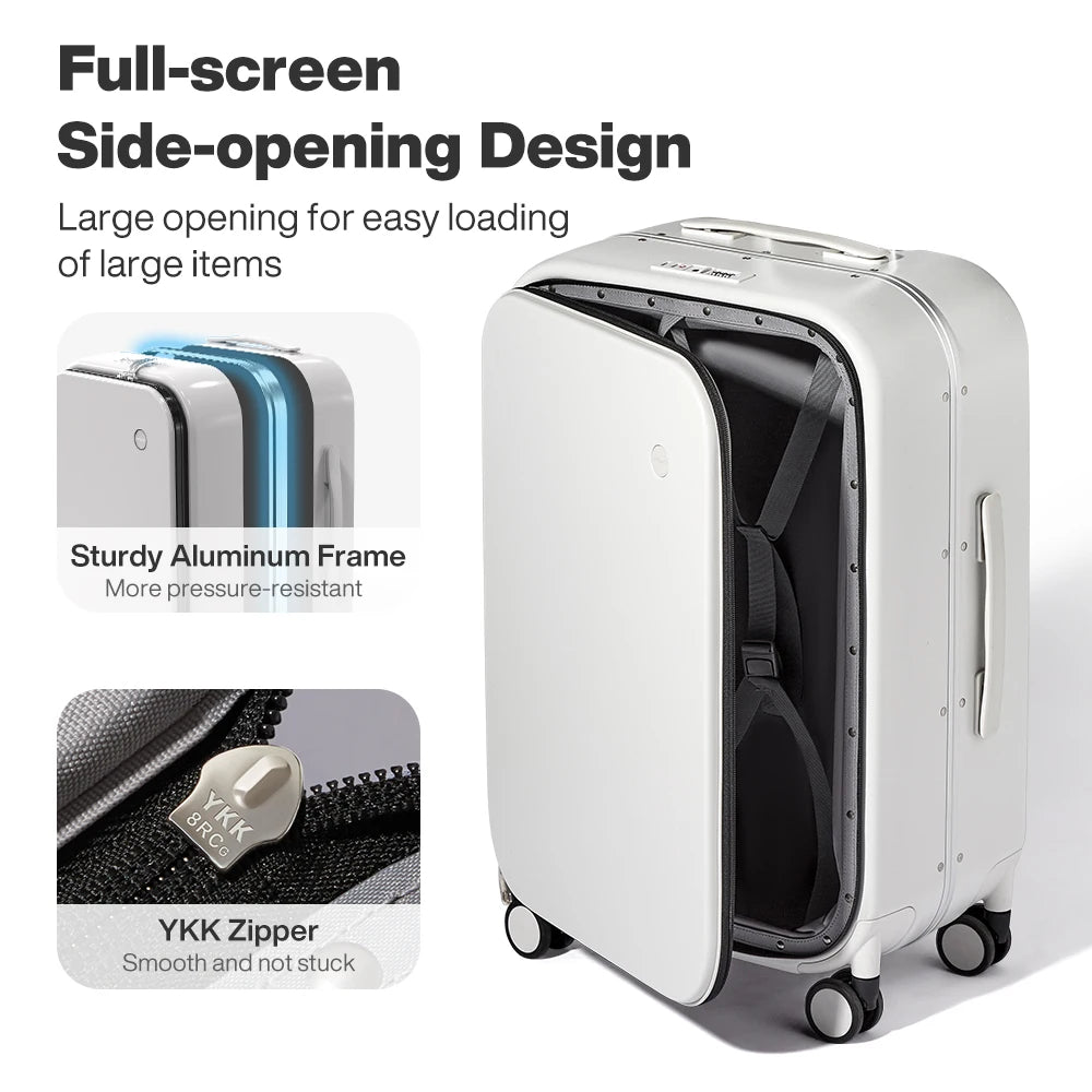 Mixi Aluminum Frame Front Opening Rolling Luggage M9291