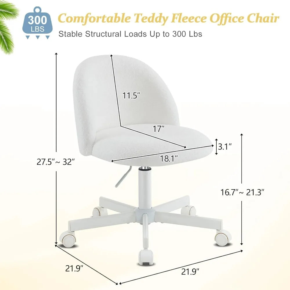 Velvet Vanity Chair With Back And Silent Wheels For Office
