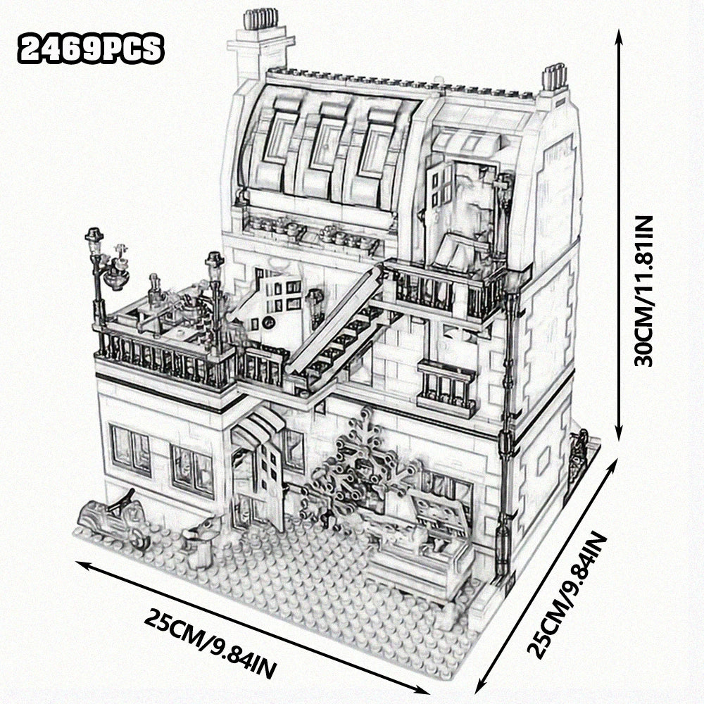 Downtown City Street View Building Blocks Set Assembly Square MOC