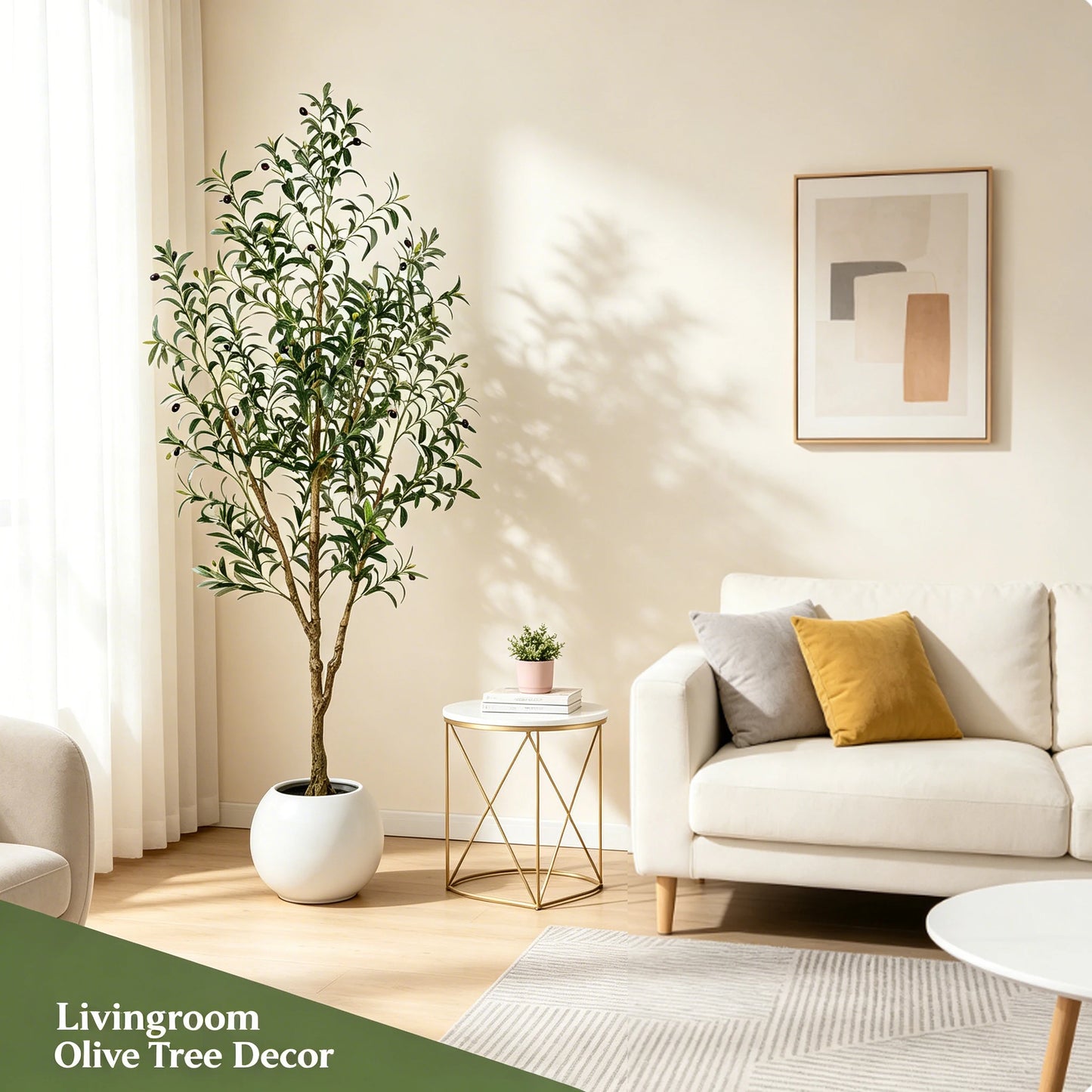 Olitree CN Olive Tree Artificial Indoor Plant With Wood Trunk