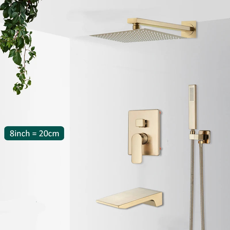 Quyanre Bathroom Wall Mounted Rainfall Shower System
