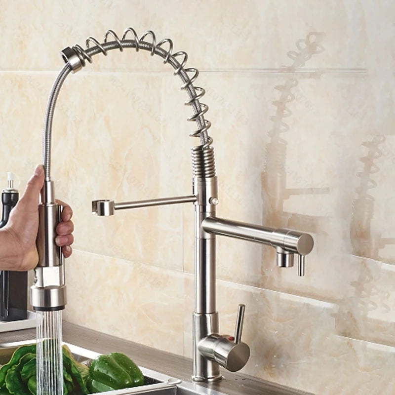 Hownifety Spring Kitchen Faucet with Pull Down Spout