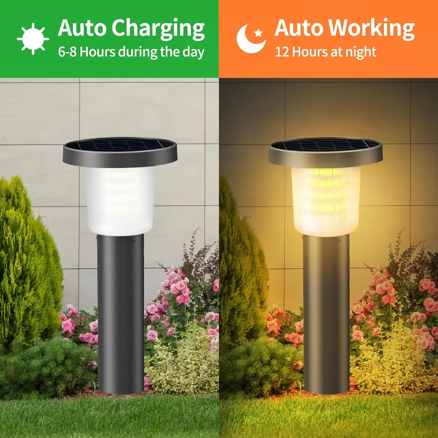 Intelamp Solar Pathway Lights Automatic Outdoor Garden Lighting