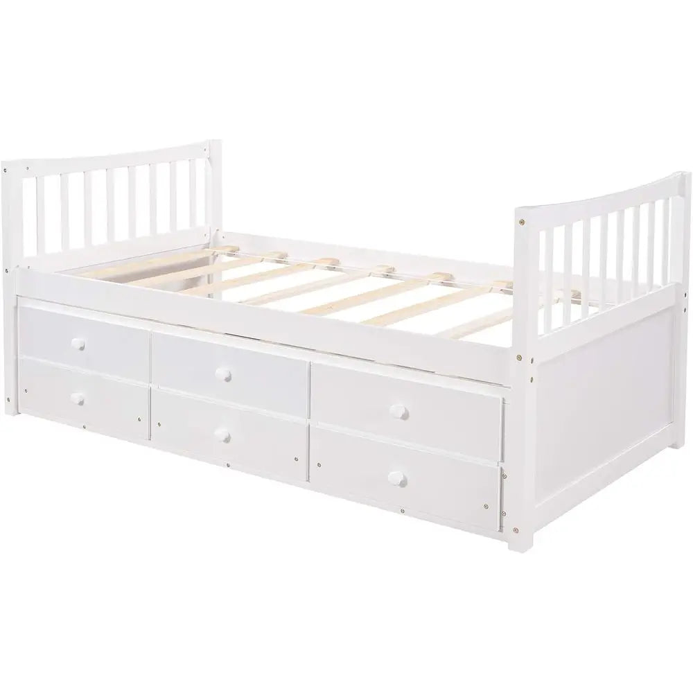 Harper Bright Designs Wood Daybed With Storage Drawers And Trundle