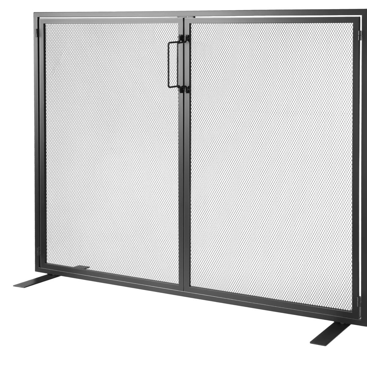 Iron Fireplace Screen With Door And Spark Guard Cover