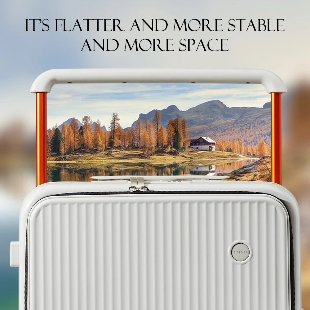 Mixi Front Laptop Pocket Suitcase Wide Handle Travel Luggage
