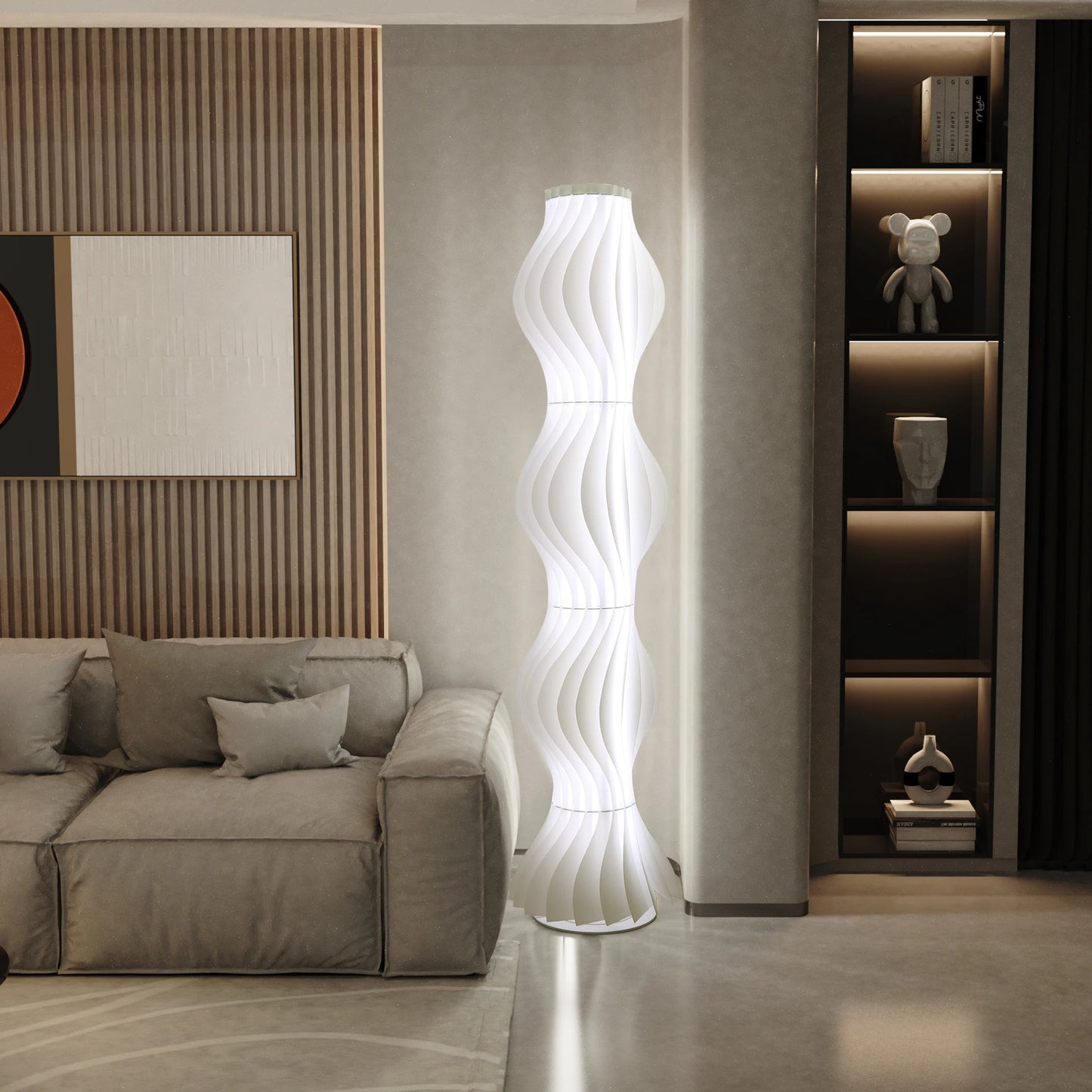 Iron Floor Lamp With Pleated Shade For Nordic Ambient Lighting