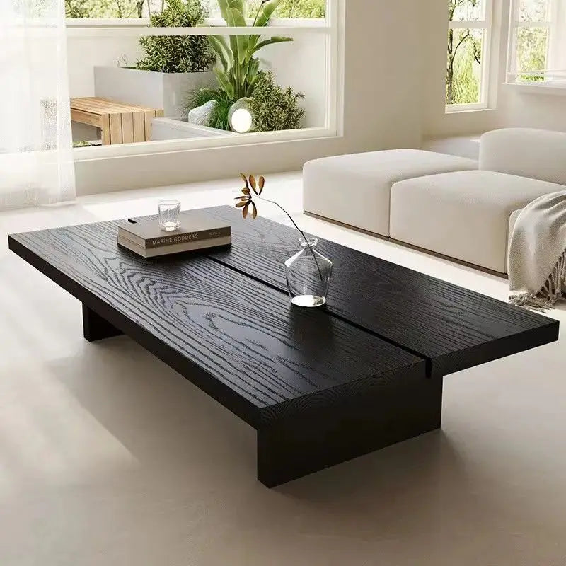 XMSJ Modern Wabi Sabi Rustic Wooden Rectangle Coffee Table