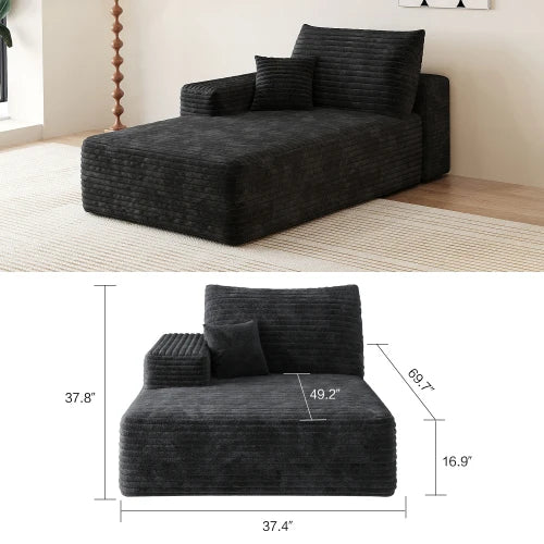 YQXH CN Cloud-Style Sectional Sofa With Corduroy Cover