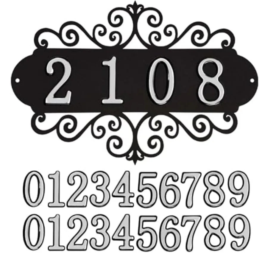 DIY Metal House Numbers Sign Outdoor Address Plaque Weatherproof