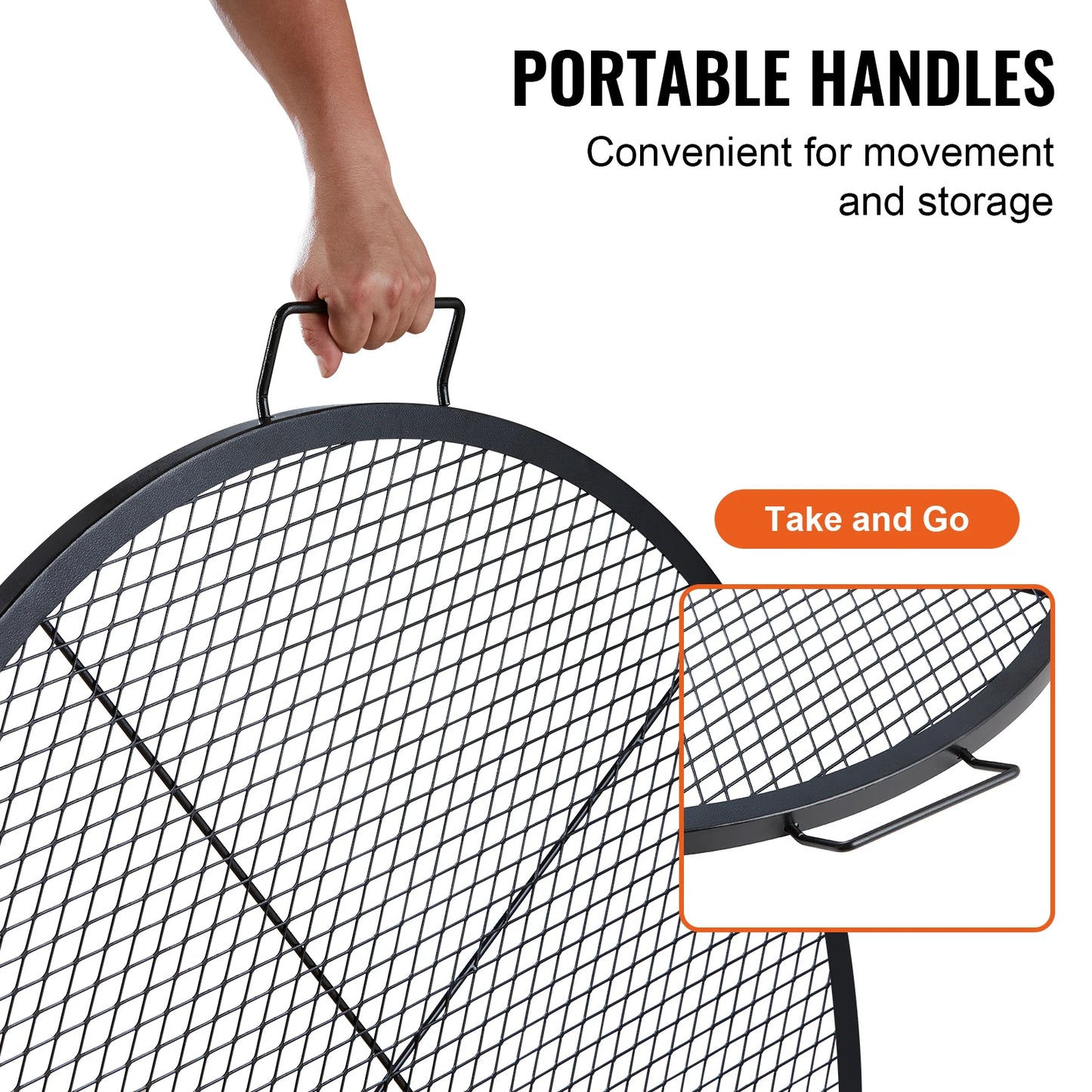 VEVOR X Marks Fire Pit Grill Grate Round Cooking Grid