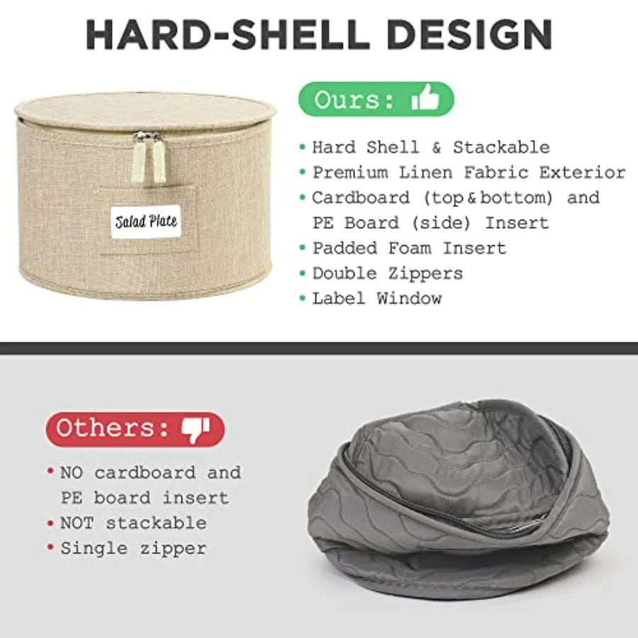 Stackable Dish Storage Box Set Four Pieces for Moving