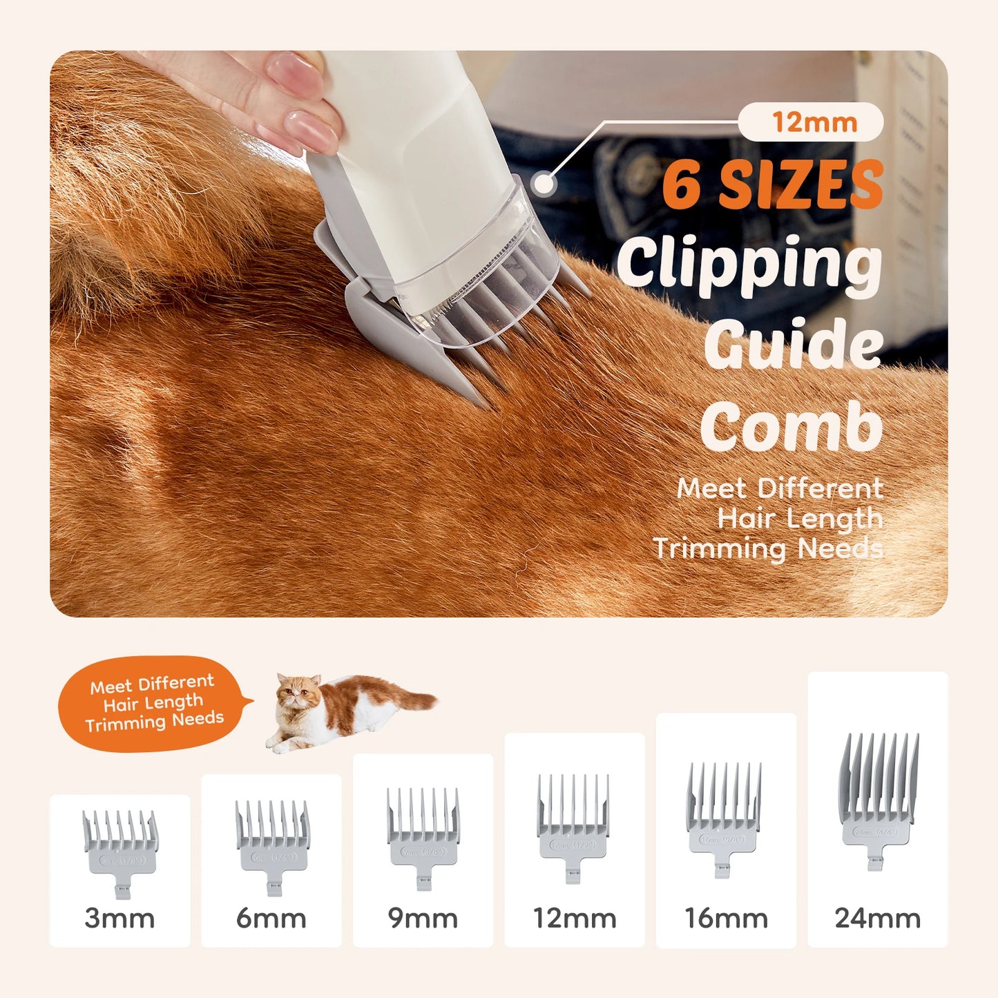 JHK Pet Grooming Vacuum Kit With 3 Suction Modes Cordless