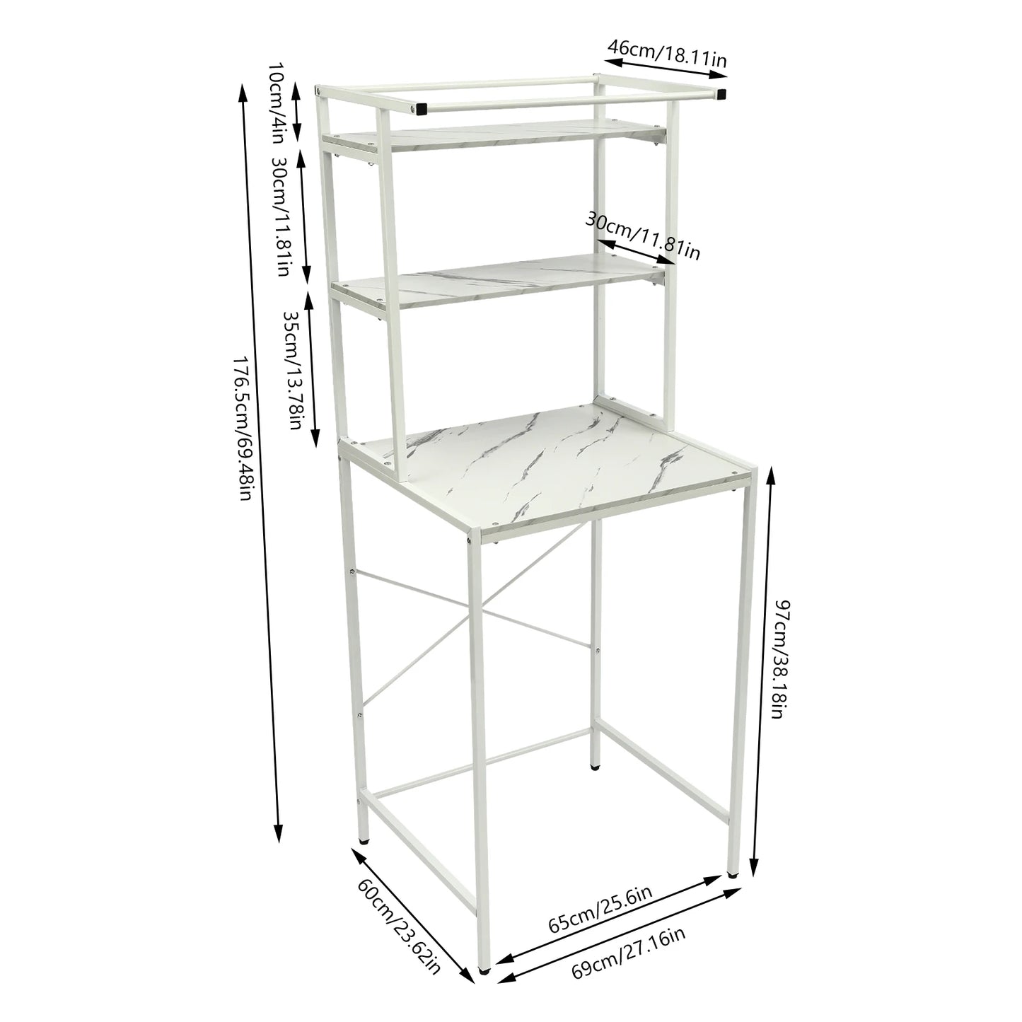 Bymaocar 3-Tier Washing Machine Shelving Laundry Room Organizer