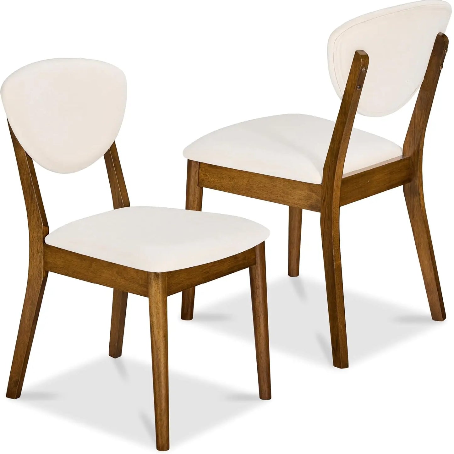 Mid Century Dining Chairs Set of 2 Upholstered Wood