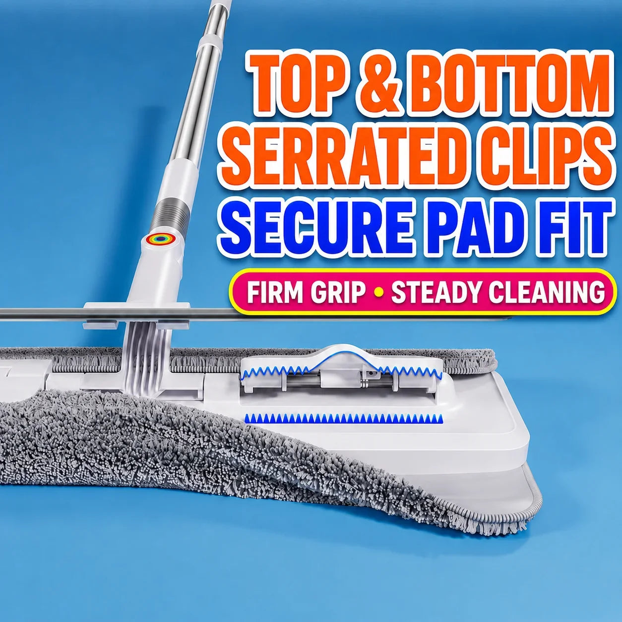Joybos 2-in-1 Window Squeegee With Extendable Pole And Microfiber Pad