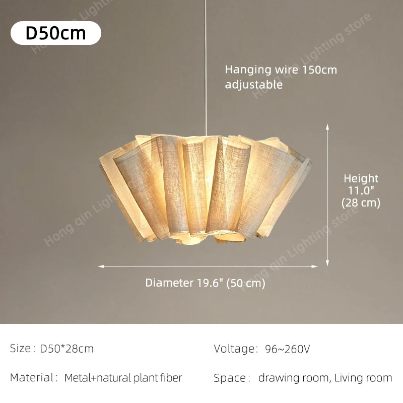 Yingxuan Wabi Sabi Pleated Pendant Chandelier for Dining Room