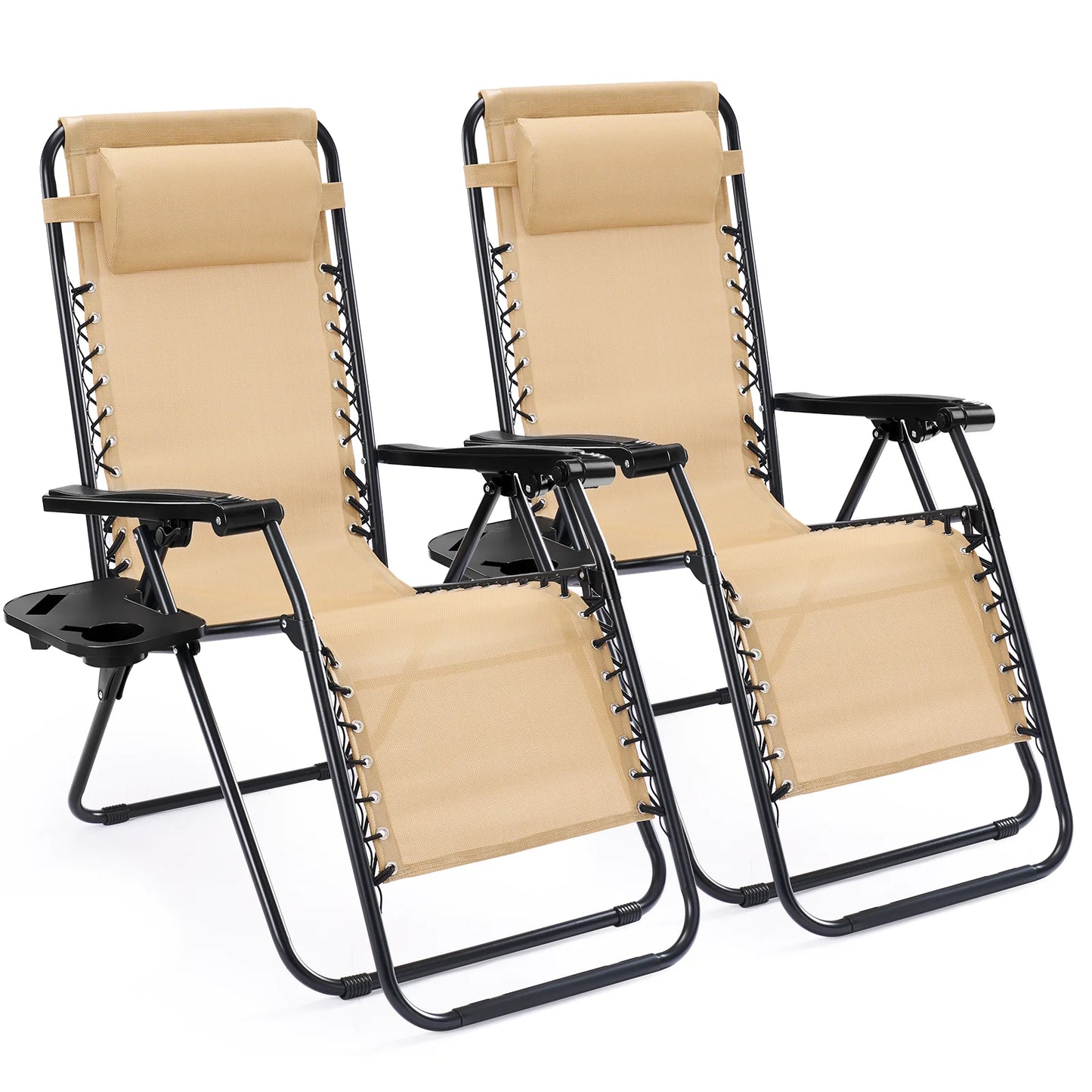 JHK Portable Zero Gravity Recliner Chairs With Cup Holders Outdoor