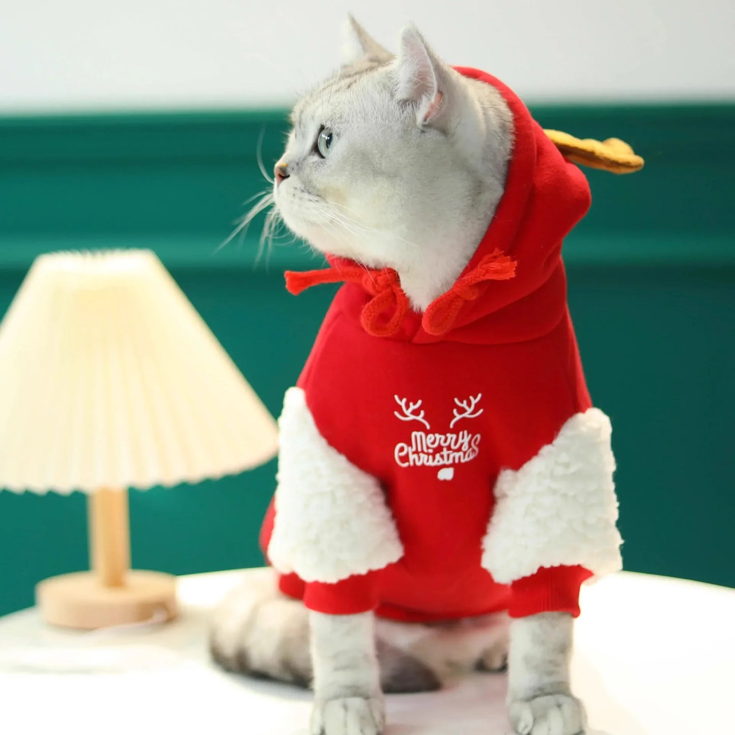 Winter Cotton Fleece Christmas Dog Sweatshirt For Cozy Winter Wear