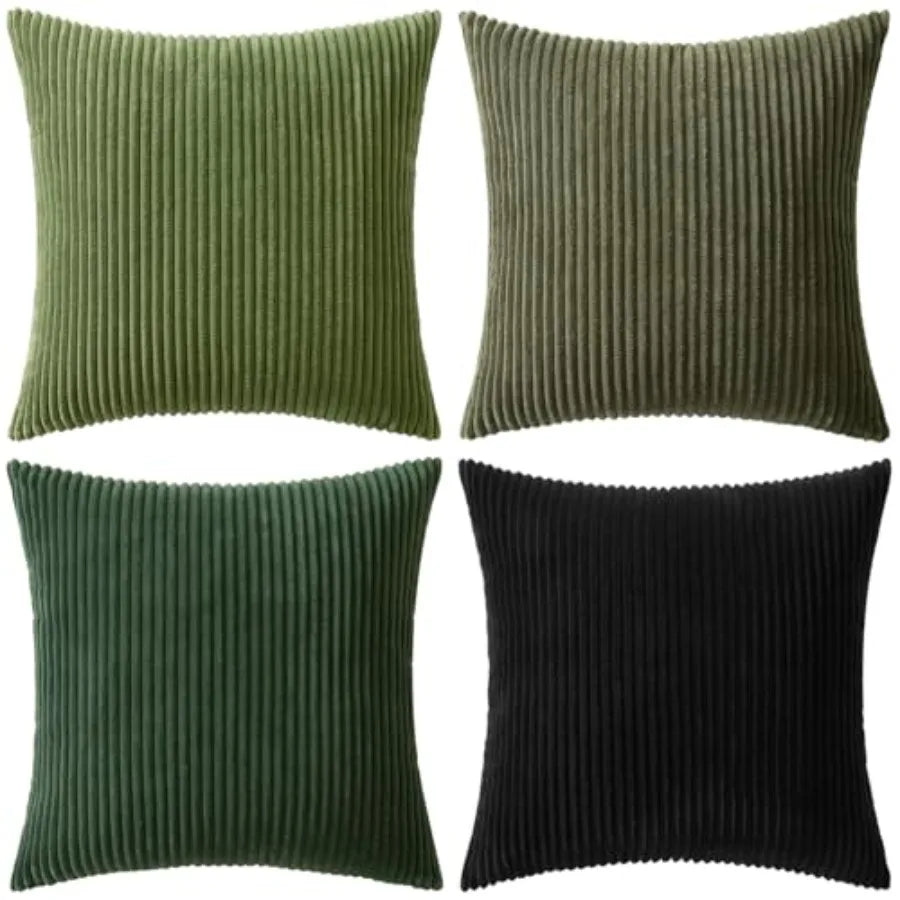 Modern Corduroy Farmhouse Throw Pillow Covers For Couch Decor