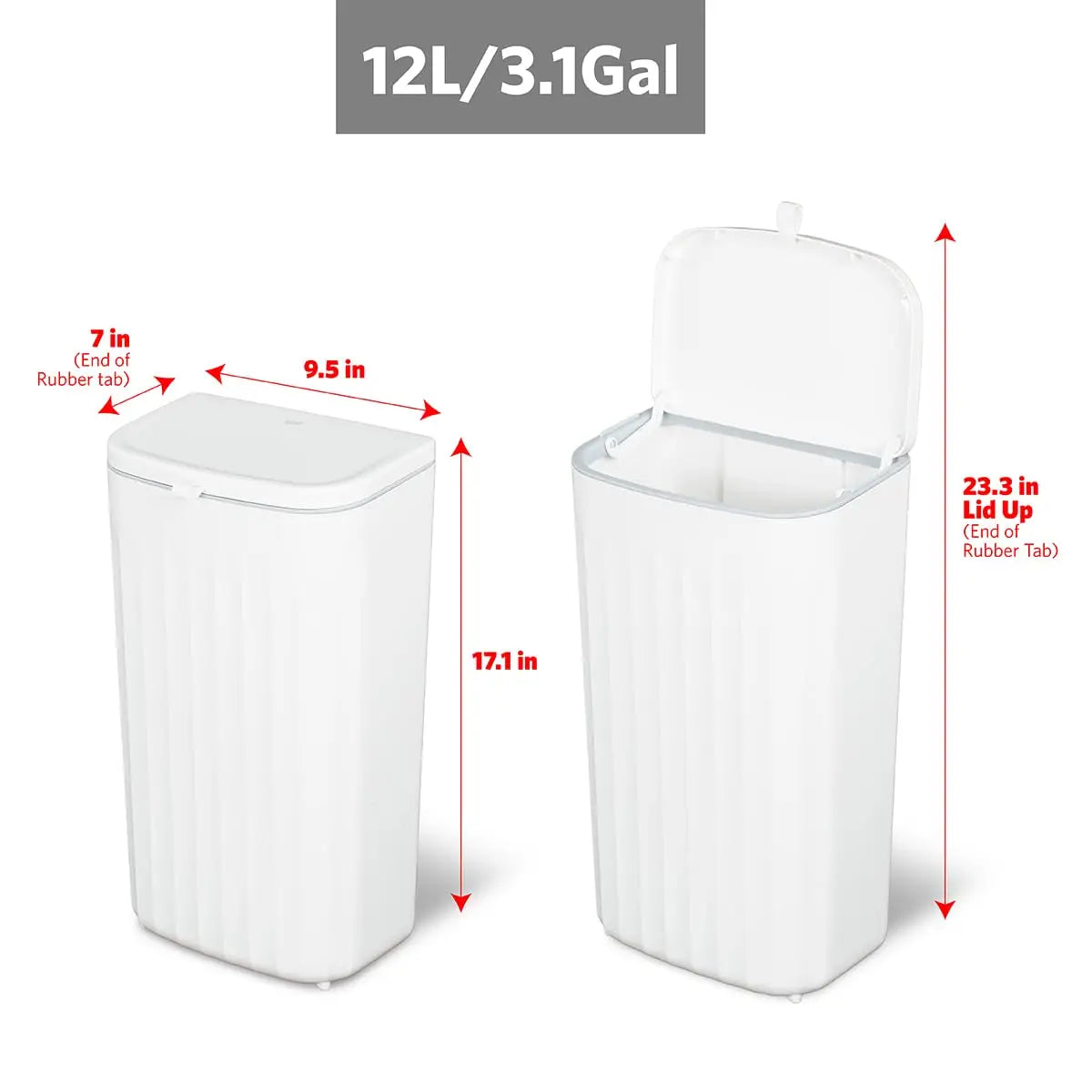 Under Counter Waste Bin Dual Lid Space Saving Trash Can