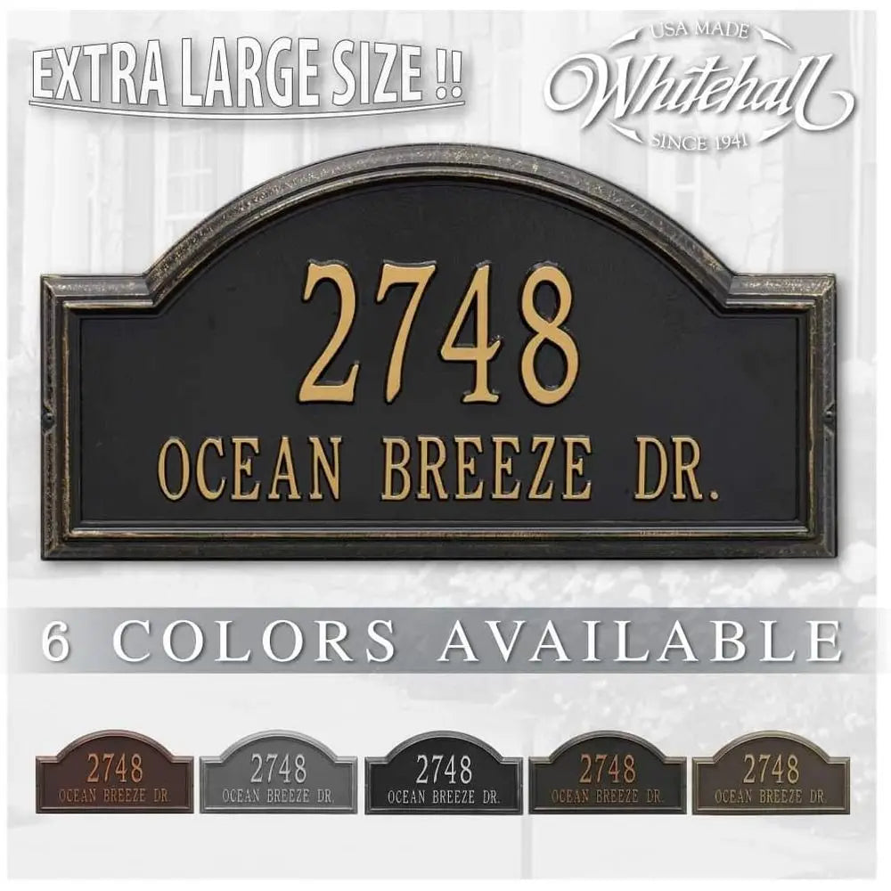Cast Metal Address Plaque Providence Arch Style Custom Street Sign