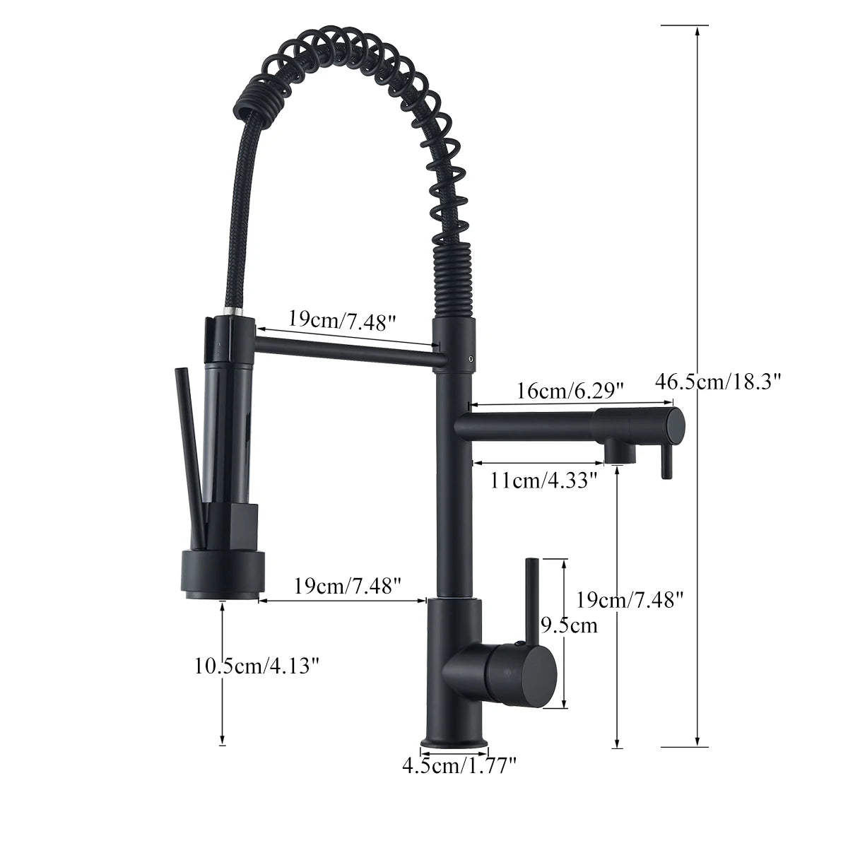 Fmhjfisd Pull Down Kitchen Faucet Dual Spout 360 Degree Rotation