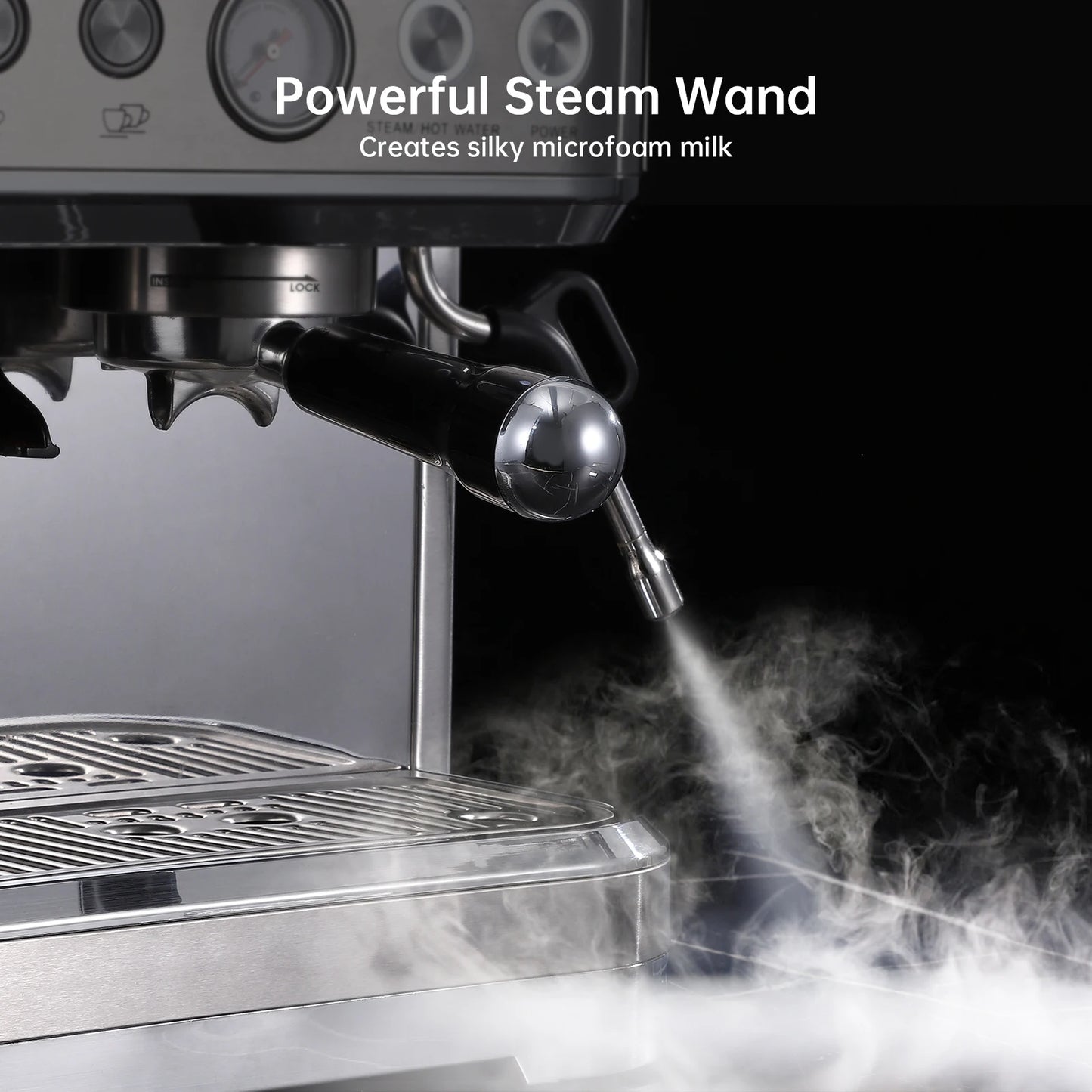 Acekool Espresso Machine With Grinder 15 Bar Stainless Milk Frother
