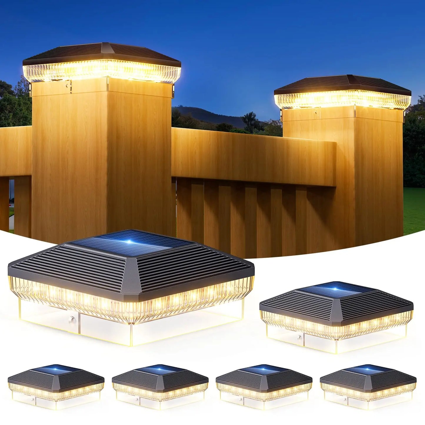 Kpstek Solar Post Cap Lights Outdoor Waterproof Led Fence Lighting