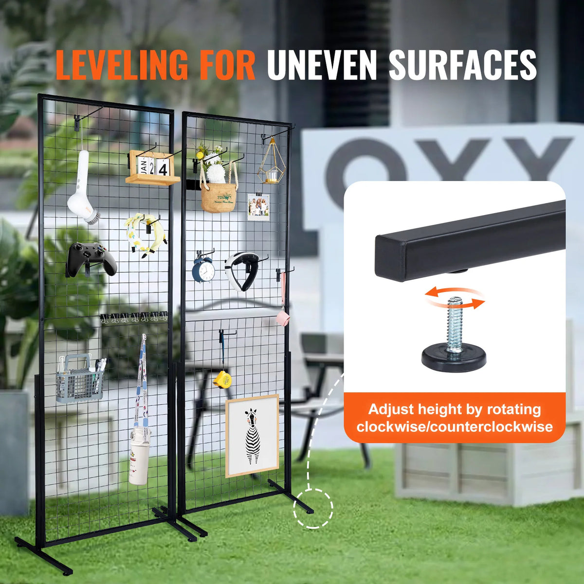 SucceBuy Double Sided Wire Gridwall Display Rack With Hooks