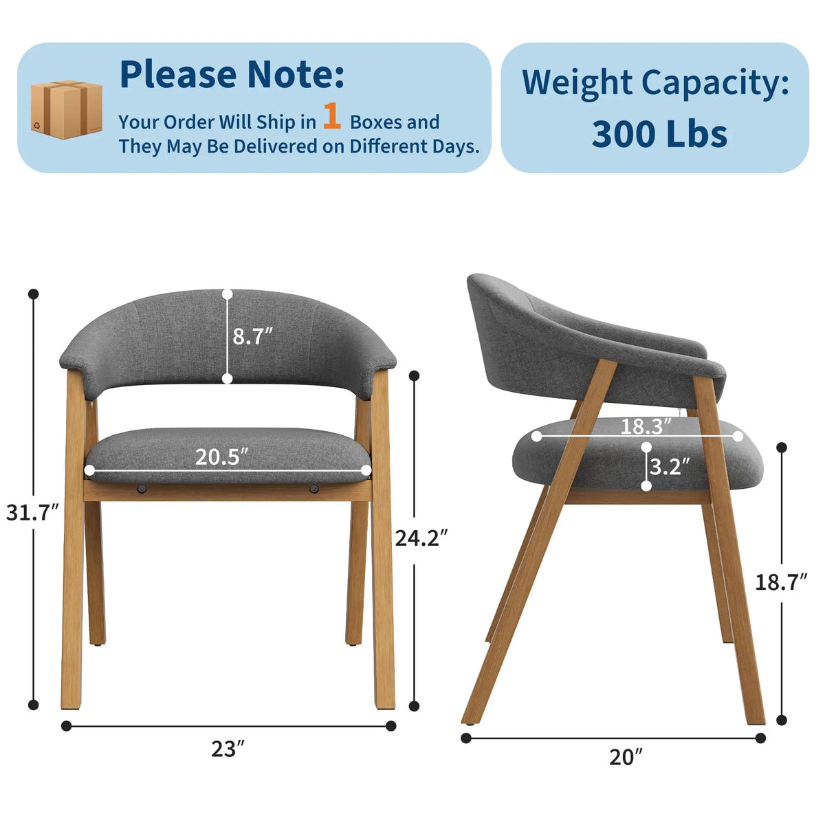 HiMISS Modern Barrel Dining Chairs With Arms Linen Upholstered
