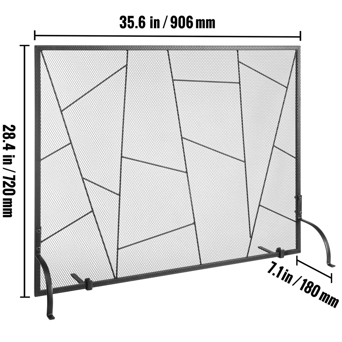 Iron Fireplace Screen With Door And Spark Guard Cover