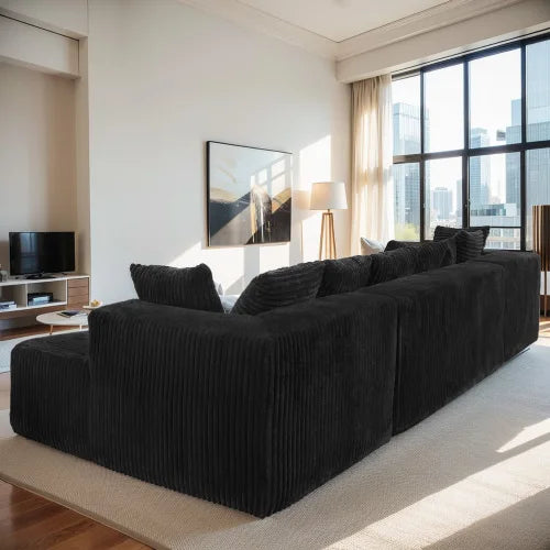 Modular U Shaped Segmented Sofa With Reversible Design