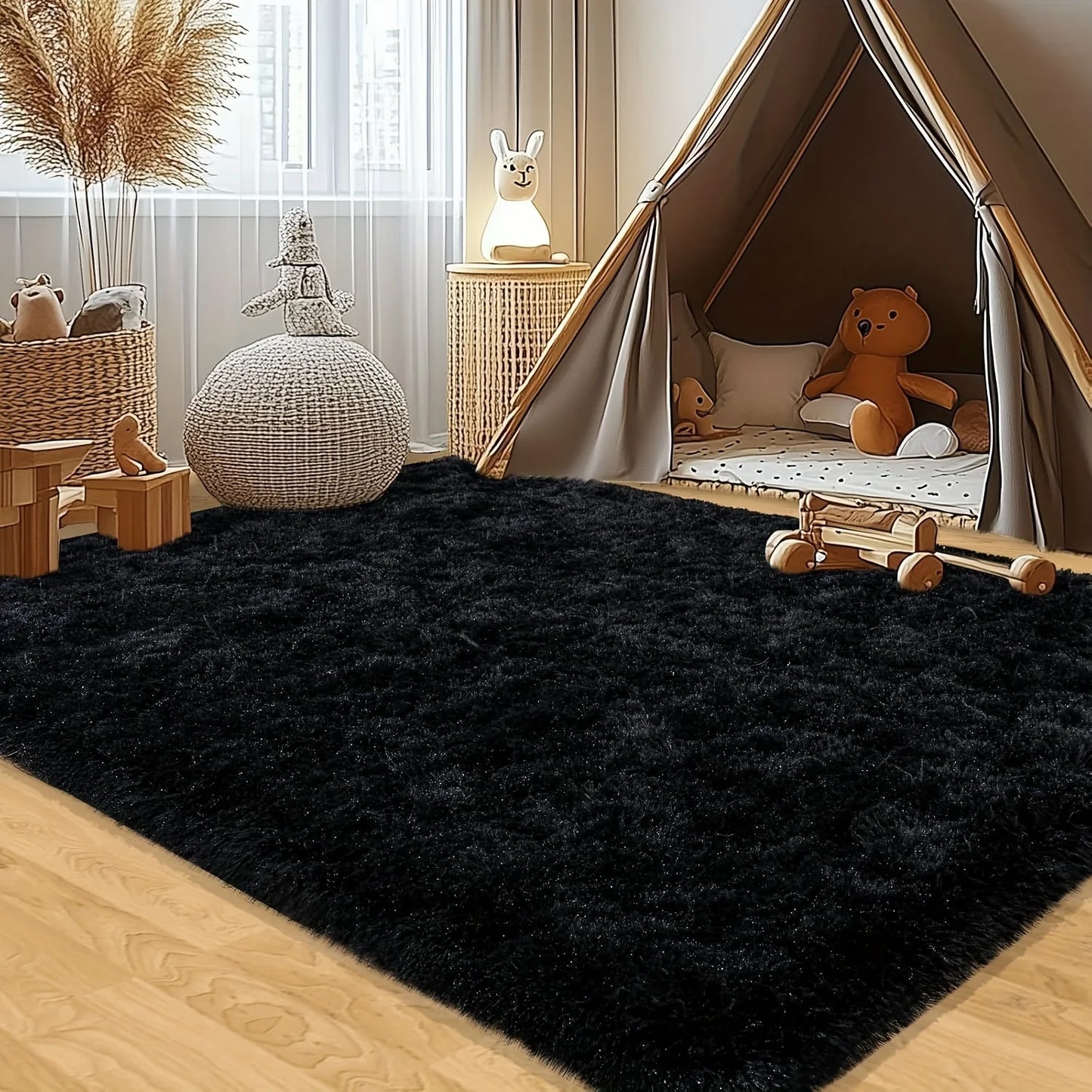 Plush Geometric Area Rug For Bedroom And Living Room