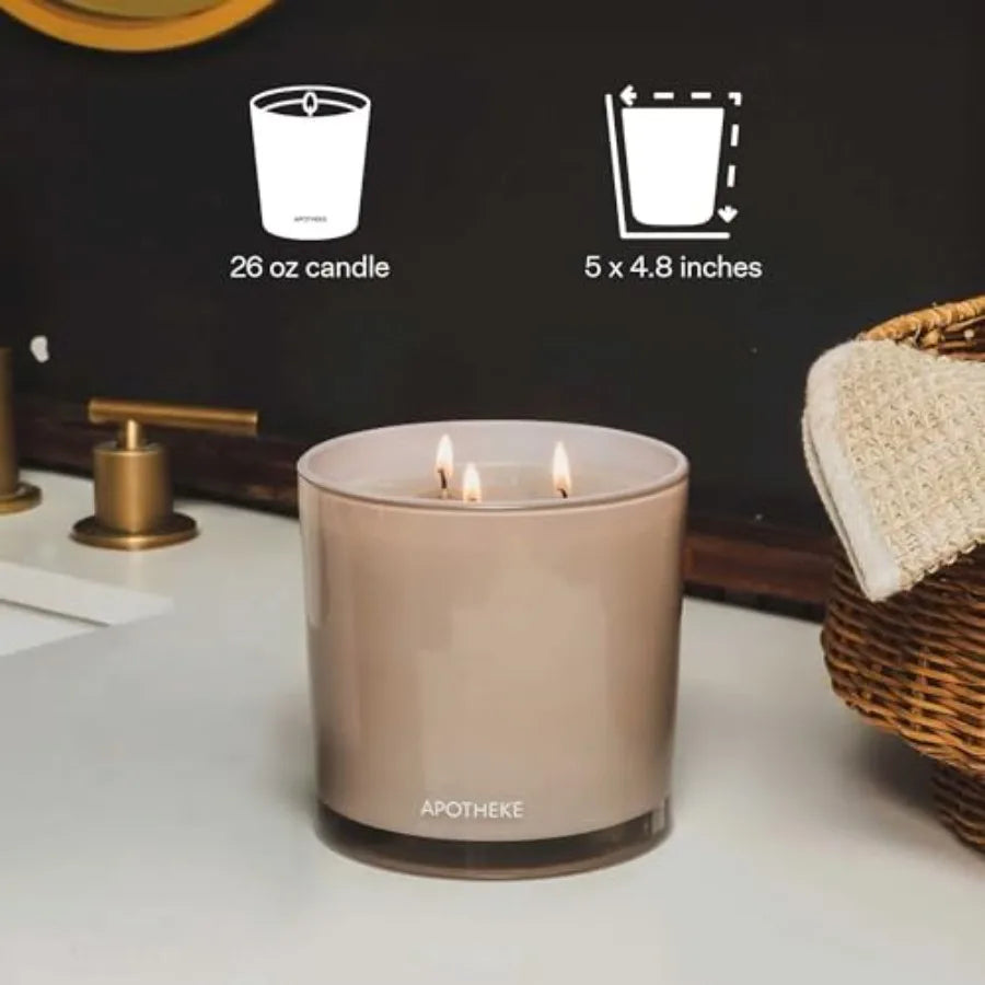 Three-Wick Scented Candle With Soy Wax Vetiver Sandalwood Eucalyptus Fragrance