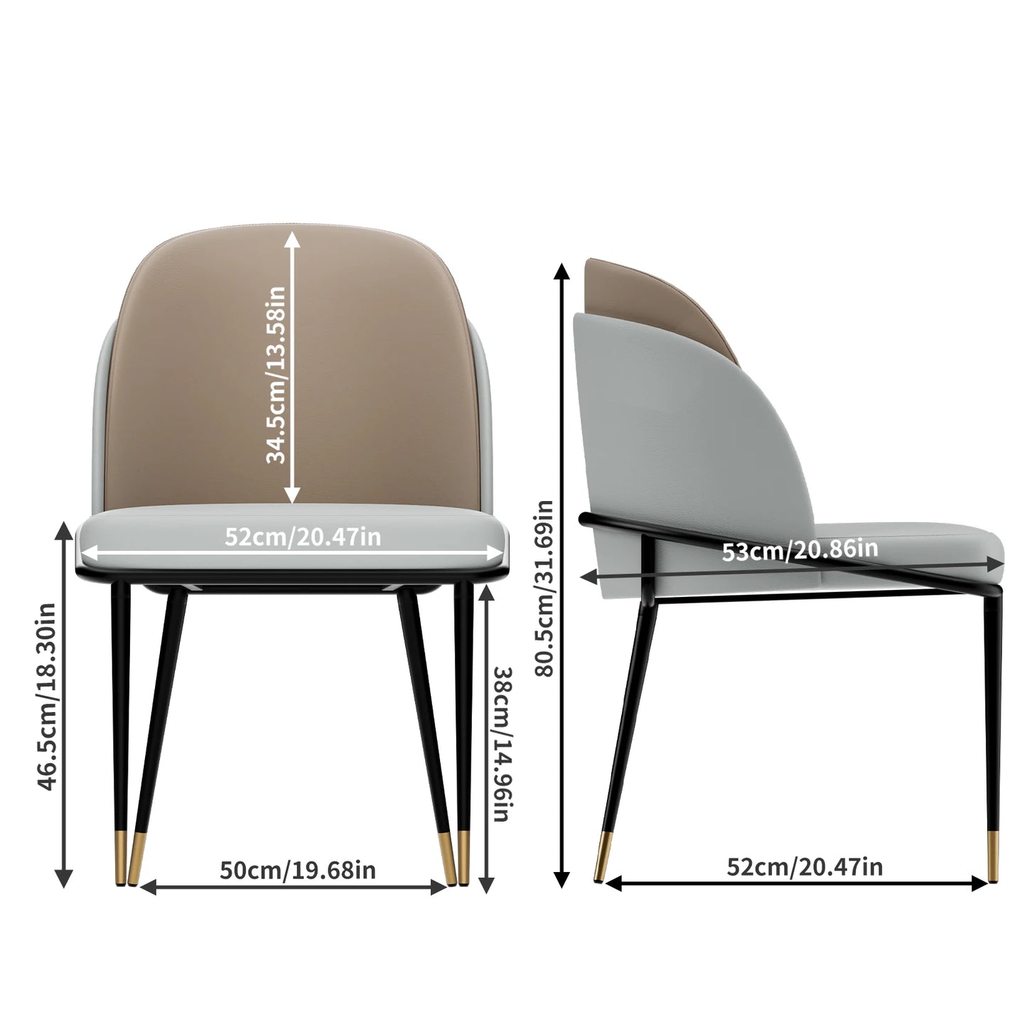 Luxurious Upholstered Dining Chairs Set Microfiber Silicone Leather Kitchen