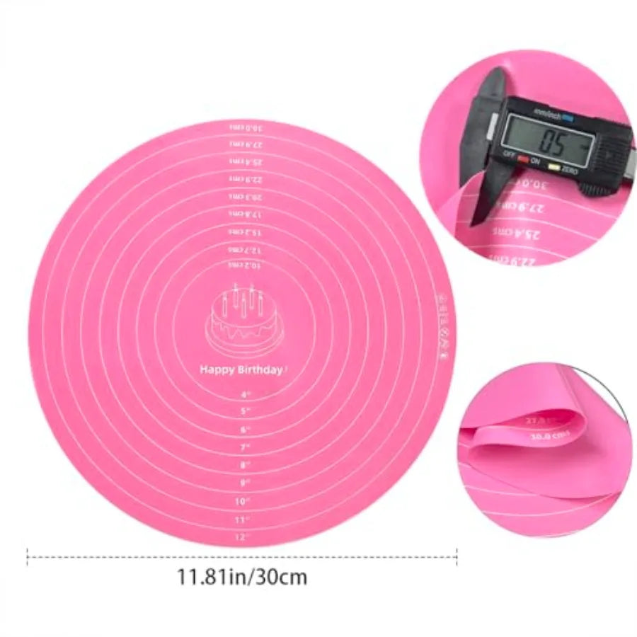 Silicone Cake Mat With Measurements For Rolling And Baking