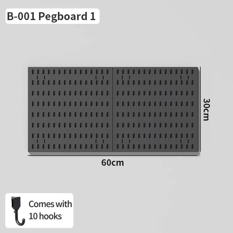 Wall Mounted Pegboard Organizer With Shelves For Desk Accessories