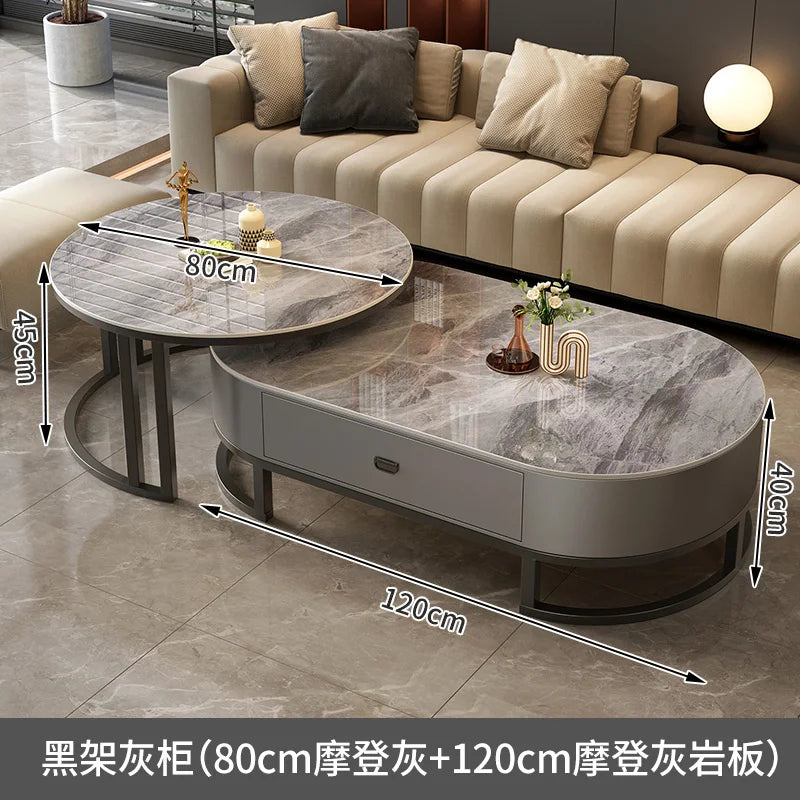 QWC Modern Nordic Wood Coffee Table With Built In Storage