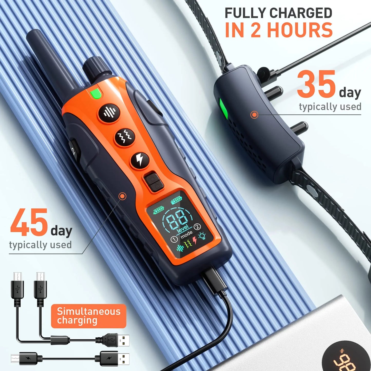 Electric Dog Training Collar With Remote Control Waterproof Beep Vibration Shock