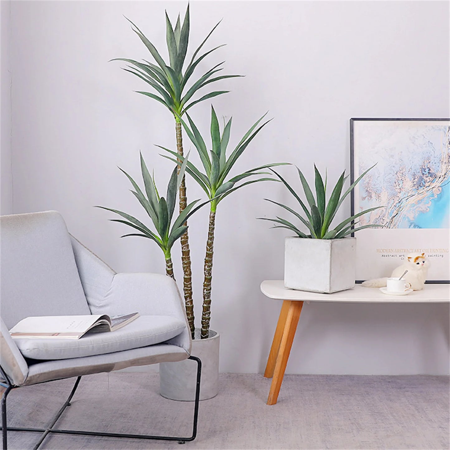 TWISTER.CK Artificial Agave Plant With Three Stems For Indoor Outdoor Decor